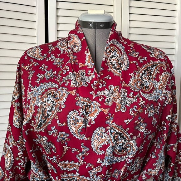 Vintage Paisley Kimono belted Robe with pockets - Picture 3 of 11